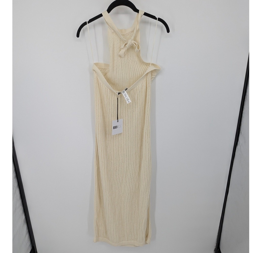 Beach Riot Romee Maxi Dress Womens Medium Cream Halter Neck Open Knit Cotton - Picture 9 of 10